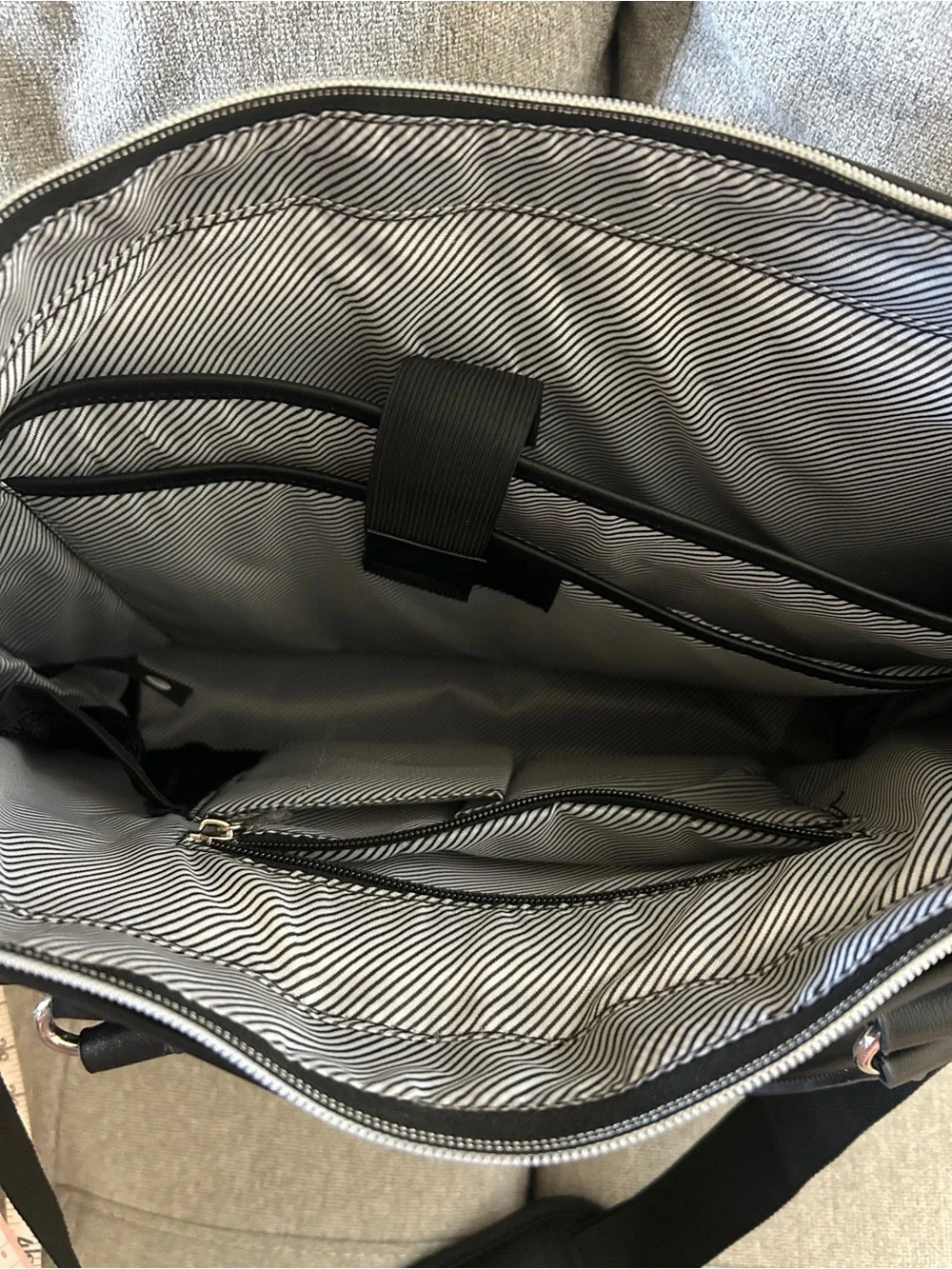 KENNETH COLE REACTION Black Quilted Laptop Tote with Shoulder Strap